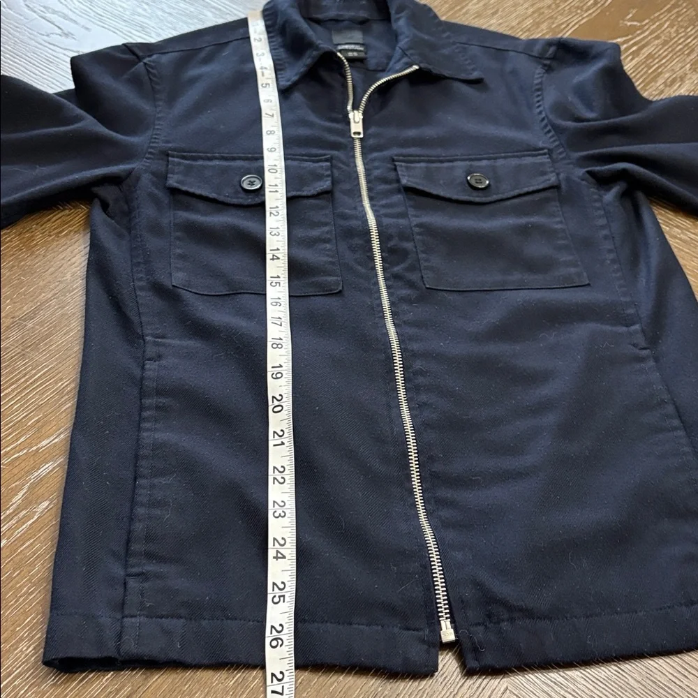 H&M blue full zip up shirt jacket shacket Size XS